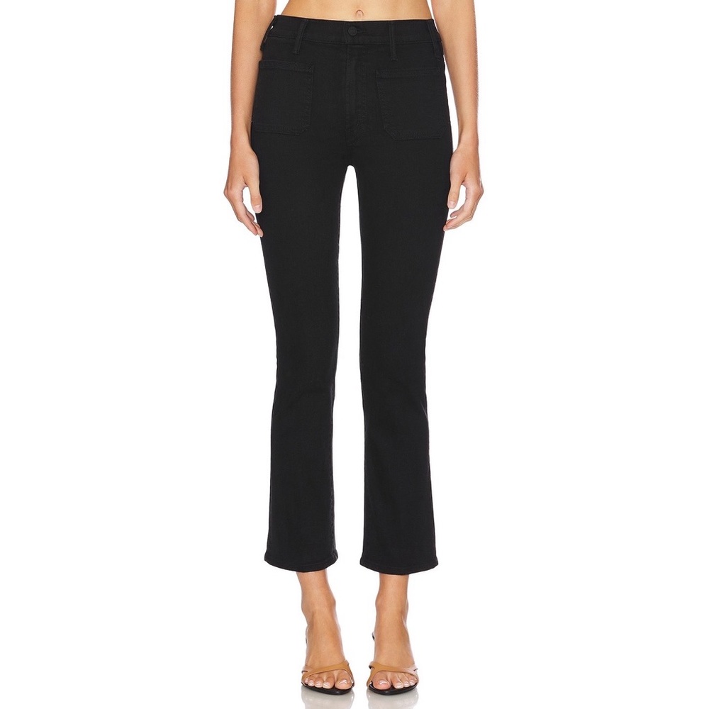 NWT Mother The Patch‎ Pocket Insider Ankle High Rise Bootcut Jeans in Pitch